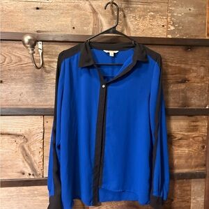 Decree Royal Blue and Black Blouse